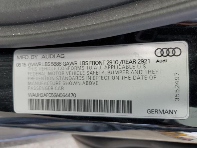 WAUH2AFC5GN064470 - 2016 AUDI S6 PRESTIGE BLACK photo 13