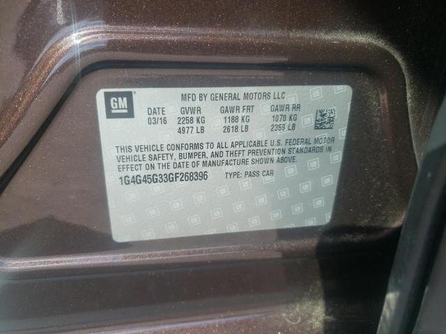 1G4G45G33GF268396 - 2016 BUICK LACROSSE SPORT TOURING BROWN photo 12