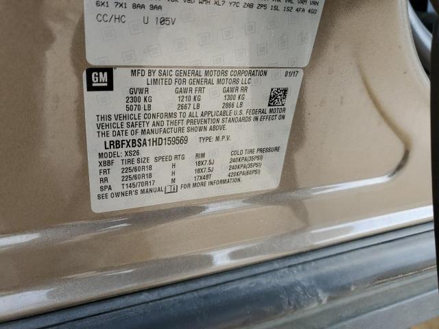 LRBFXBSA1HD159569 - 2017 BUICK ENVISION ESSENCE BROWN photo 12