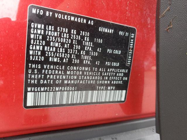 WVGKMPE22MP060001 - 2021 VOLKSWAGEN ID.4 PRO S RED photo 14