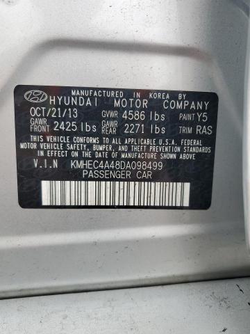 KMHEC4A48DA098499 - 2013 HYUNDAI SONATA HYBRID SILVER photo 12