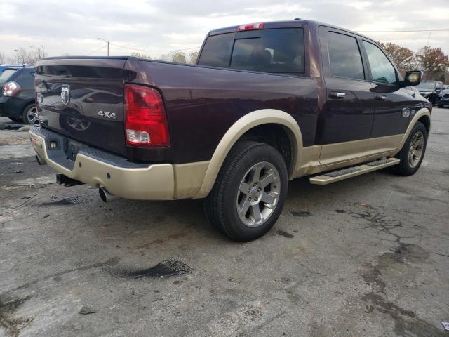 1C6RD7PT6CS147461 - 2012 DODGE RAM 1500 LONGHORN BURGUNDY photo 3