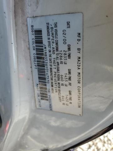 JM1NB3536Y0147570 - 2000 MAZDA MX-5 MIATA BASE PURPLE photo 13