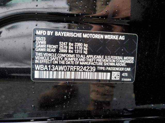 WBA13AW07RFR24239 - 2024 BMW M440XI GRAN COUPE BLACK photo 13