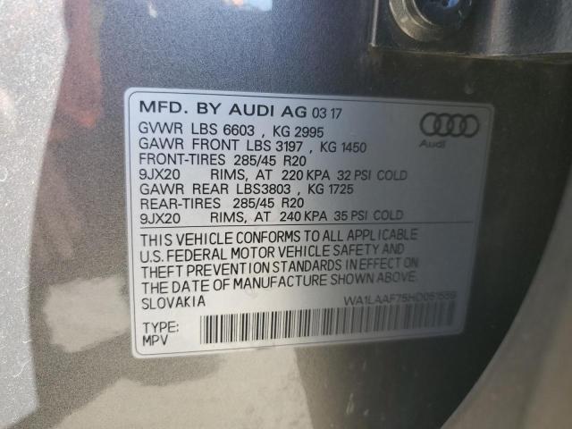 WA1LAAF75HD051559 - 2017 AUDI Q7 PREMIUM PLUS GRAY photo 14