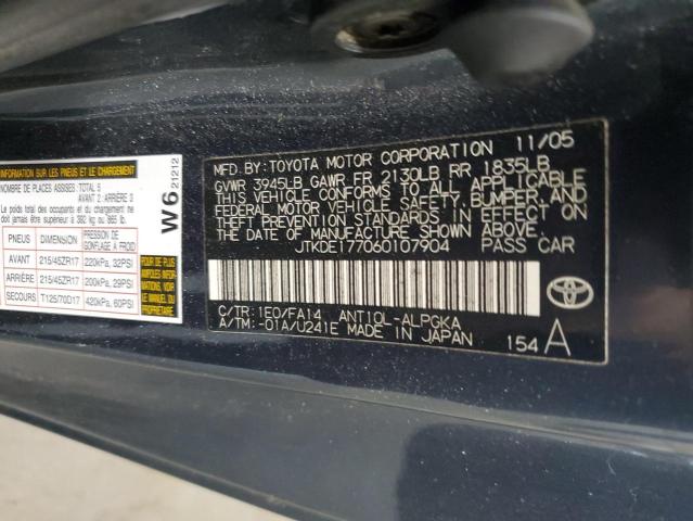 JTKDE177060107904 - 2006 TOYOTA SCION TC 石墨色 照片 12