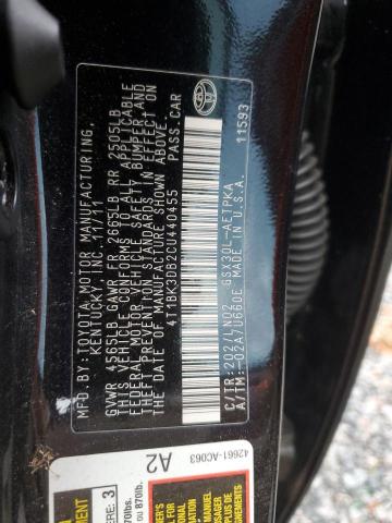4T1BK3DB2CU440455 - 2012 TOYOTA AVALON BASE 黑色 照片 13