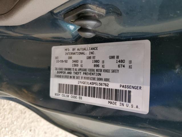 1YVGE31A5P5156762 - 1993 MAZDA MX-6 GREEN photo 12