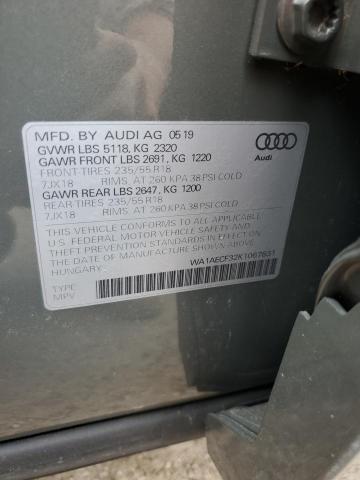 WA1AECF32K1067831 - 2019 AUDI Q3 PREMIUM GRAY photo 14