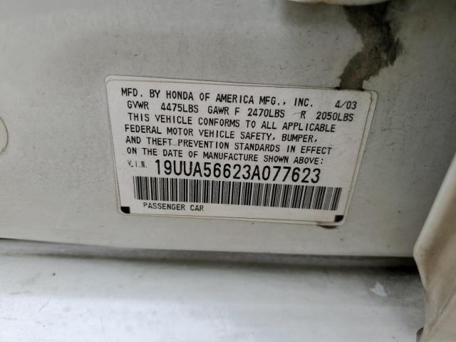 19UUA56623A077623 - 2003 ACURA 3.2TL WHITE photo 13