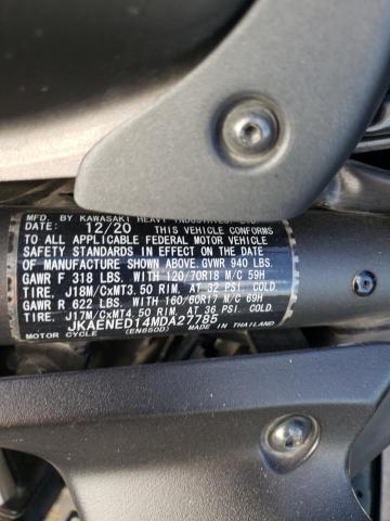 JKAENED14MDA27785 - 2021 KAWASAKI EN650 D Negro foto 10