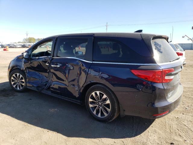 5FNRL6H71NB021130 - 2022 HONDA ODYSSEY EXL BLUE photo 2