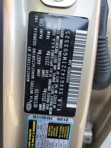 5XXG14J21MG035251 - 2021 KIA K5 LXS GOLD photo 13