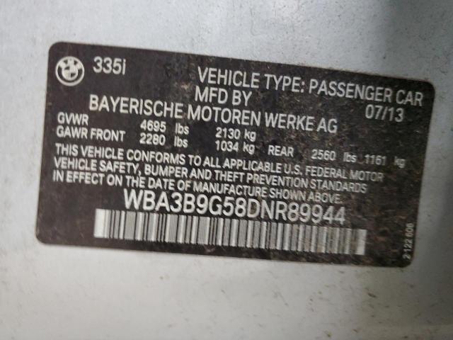 WBA3B9G58DNR89944 - 2013 BMW 335 XI SILVER photo 12