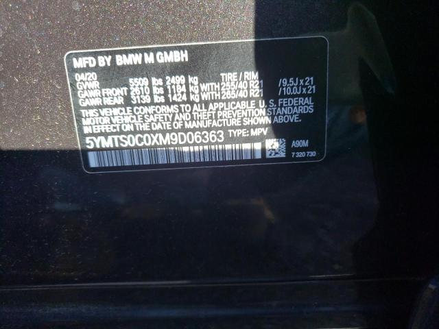 5YMTS0C0XM9D06363 - 2021 BMW X3 M COMPETITION GRAY photo 13