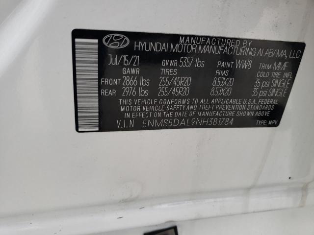 5NMS5DAL9NH381784 - 2022 HYUNDAI SANTA FE CALLIGRAPHY WHITE photo 14