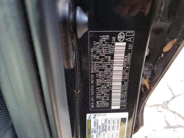 2T1KR30E98C708549 - 2008 TOYOTA COROLLA MA XR BLACK photo 12
