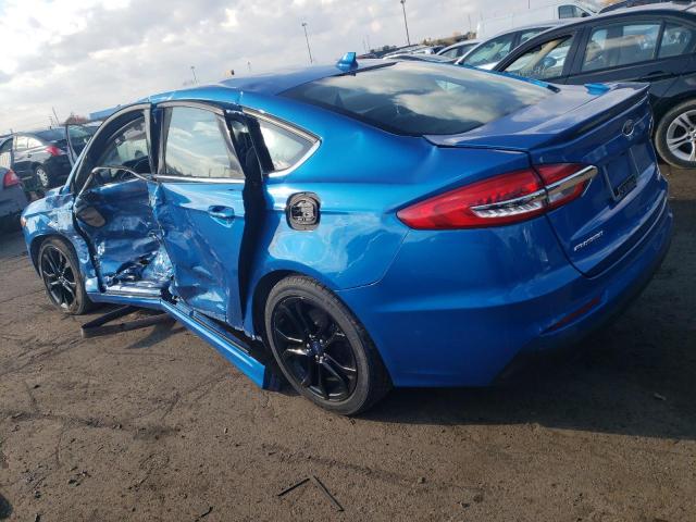 3FA6P0HD6KR113117 - 2019 FORD FUSION SE BLUE photo 2