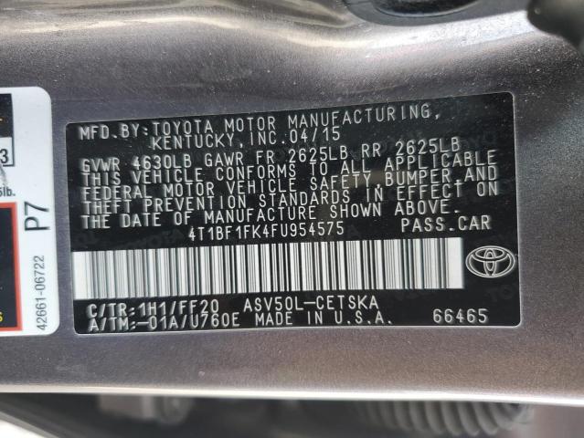 4T1BF1FK4FU954575 - 2015 TOYOTA CAMRY LE GRAY photo 12
