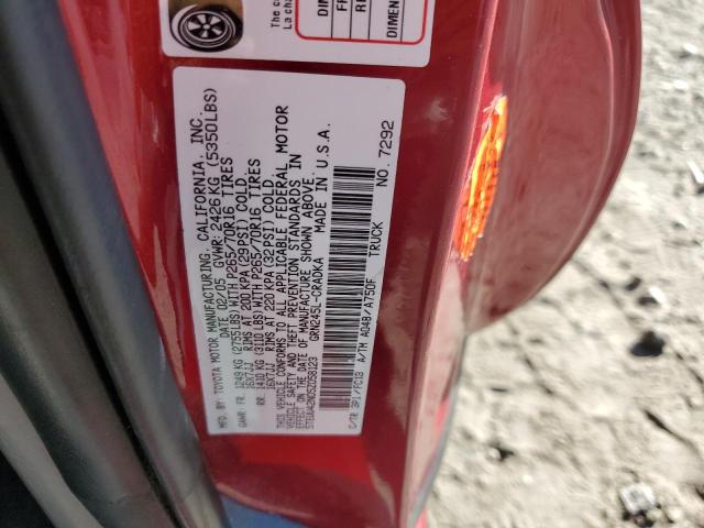 5TEUU42N05Z058123 - 2005 TOYOTA TACOMA ACCESS CAB Qırmızı foto 12