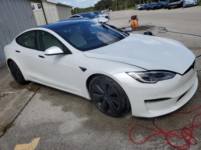 5YJSA1E57MF453359 - 2021 TESLA MODEL S WHITE photo 4