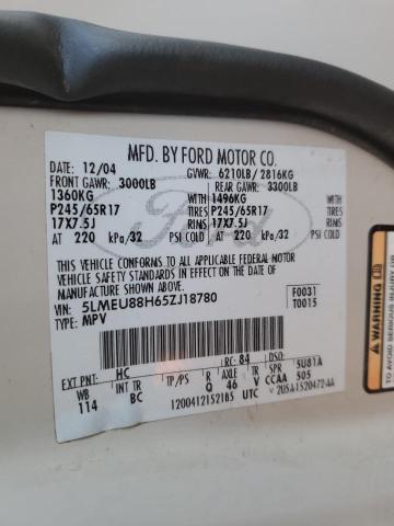 5LMEU88H65ZJ18780 - 2005 LINCOLN AVIATOR 奶油色 照片 13