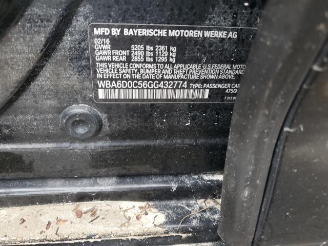 WBA6D0C56GG432774 - 2016 BMW 640 I GRAN COUPE BLACK photo 13