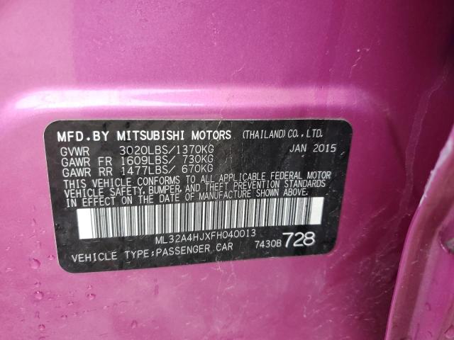 ML32A4HJXFH040013 - 2015 MITSUBISHI MIRAGE ES PINK photo 12