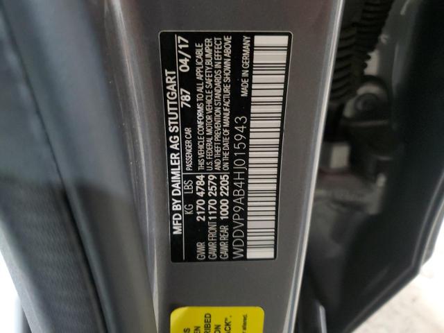 WDDVP9AB4HJ015943 - 2017 MERCEDES-BENZ B 250E GRAY photo 13