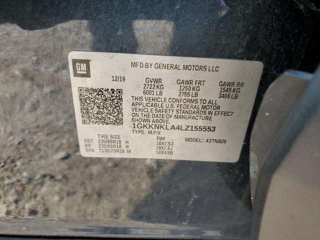 1GKKNKLA4LZ155553 - 2020 GMC ACADIA SLE CHARCOAL photo 13