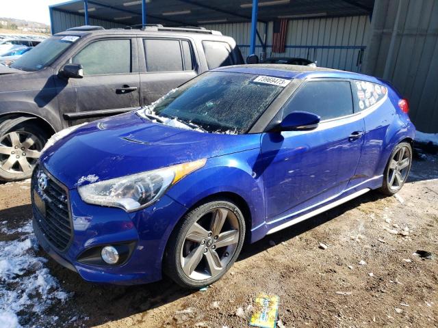 KMHTC6AE3DU169375 - 2013 HYUNDAI VELOSTER TURBO BLUE photo 1