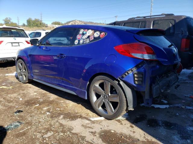 KMHTC6AE3DU169375 - 2013 HYUNDAI VELOSTER TURBO BLUE photo 2