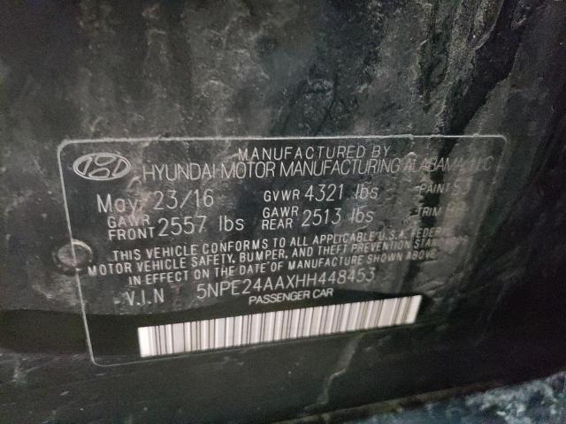 5NPE24AAXHH448453 - 2017 HYUNDAI SONATA ECO BLACK photo 12