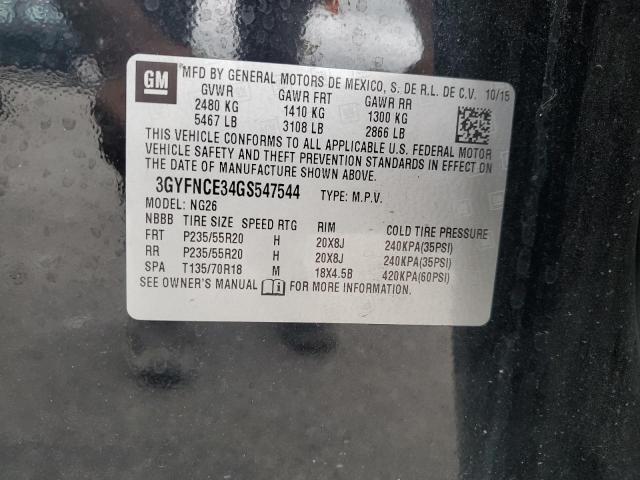 3GYFNCE34GS547544 - 2016 CADILLAC SRX PERFORMANCE COLLECTION Noir photo 13