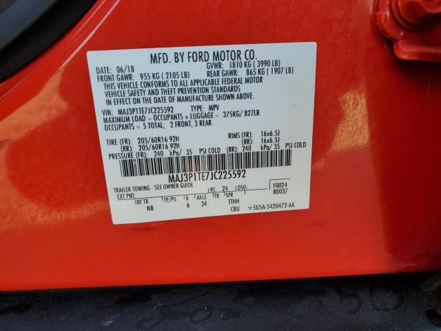 MAJ3P1TE7JC225592 - 2018 FORD ECOSPORT SE RED photo 12