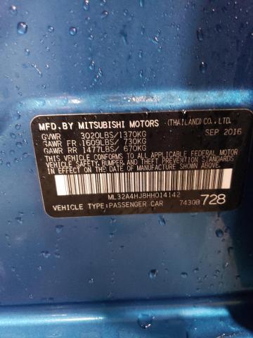 ML32A4HJ8HH014142 - 2017 MITSUBISHI MIRAGE SE BLUE photo 13