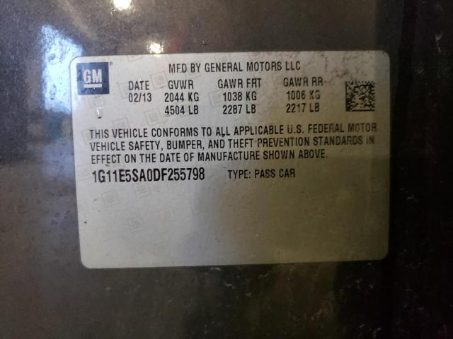 1G11E5SA0DF255798 - 2013 CHEVROLET MALIBU 2LT ნაცრისფერი ფოტო 12