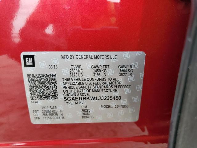 5GAERBKW1JJ235450 - 2018 BUICK ENCLAVE ESSENCE RED photo 13