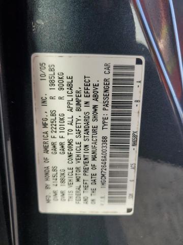 1HGCM72646A003368 - 2006 HONDA ACCORD EX BLUE photo 12