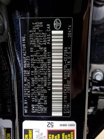 4T1G11AK4PU180311 - 2023 TOYOTA CAMRY SE NIGHT SHADE BLACK photo 12