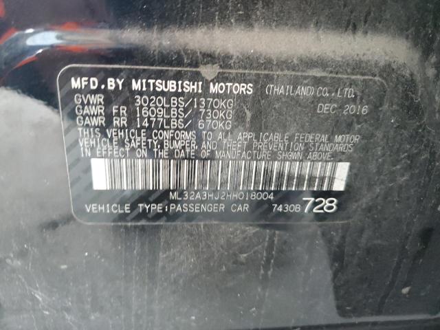 ML32A3HJ2HH018004 - 2017 MITSUBISHI MIRAGE ES BLACK photo 12