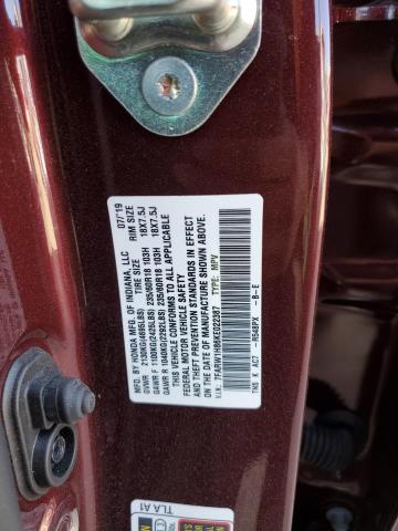 7FARW1H86KE022387 - 2019 HONDA CR-V EXL MAROON photo 14