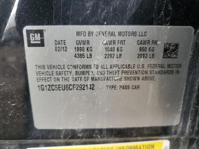 1G1ZC5EU6CF292142 - 2012 CHEVROLET MALIBU 1LT 黑色 照片 12