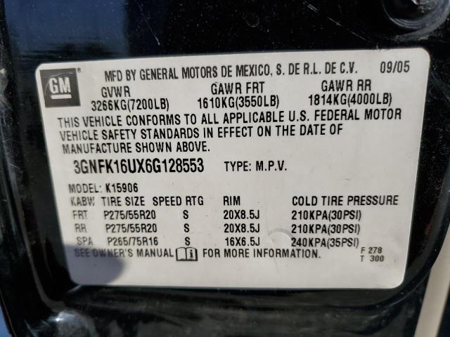 3GNFK16UX6G128553 - 2006 CHEVROLET SUBURBAN K1500 BLACK photo 14