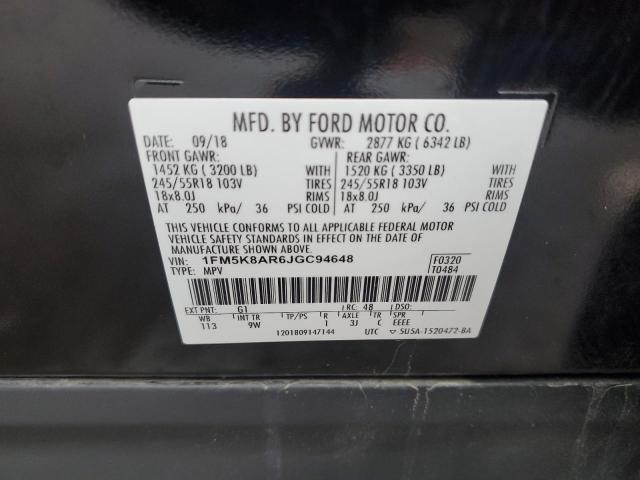 1FM5K8AR6JGC94648 - 2018 FORD EXPLORER POLICE INTERCEPTOR Qara foto 13