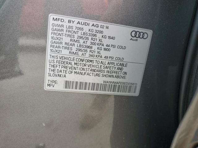 WA1WMAFE5ED015613 - 2014 AUDI Q7 PRESTIGE GRAY photo 13