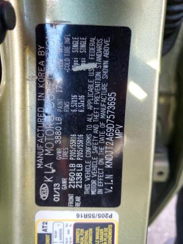 KNDJT2A69D7573695 - 2013 KIA SOUL + GREEN photo 12