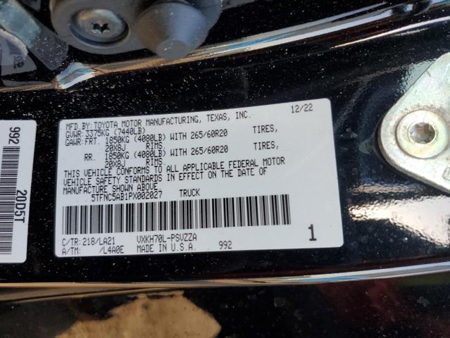 5TFNC5AB1PX002027 - 2023 TOYOTA TUNDRA CREWMAX PLATINUM 黑色 照片 12