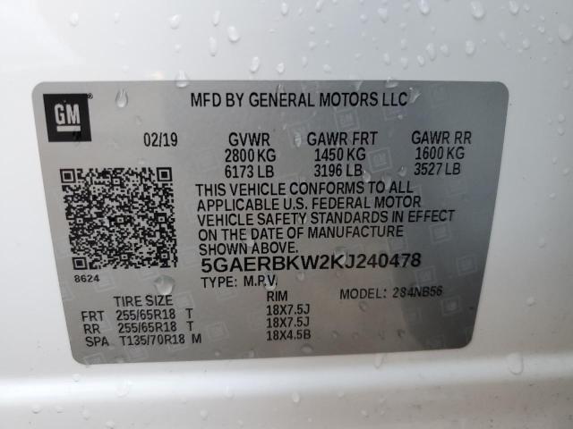 5GAERBKW2KJ240478 - 2019 BUICK ENCLAVE ESSENCE 白色 照片 13