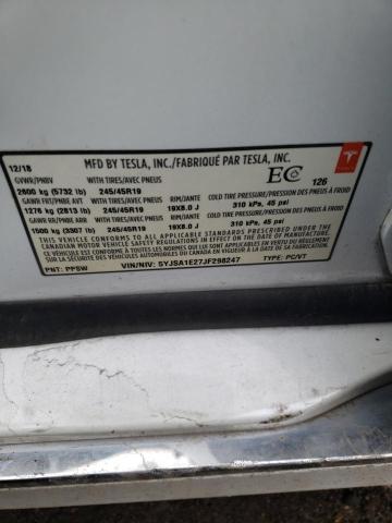 5YJSA1E27JF298247 - 2018 TESLA MODEL S Սպիտակ լուսանկար 13